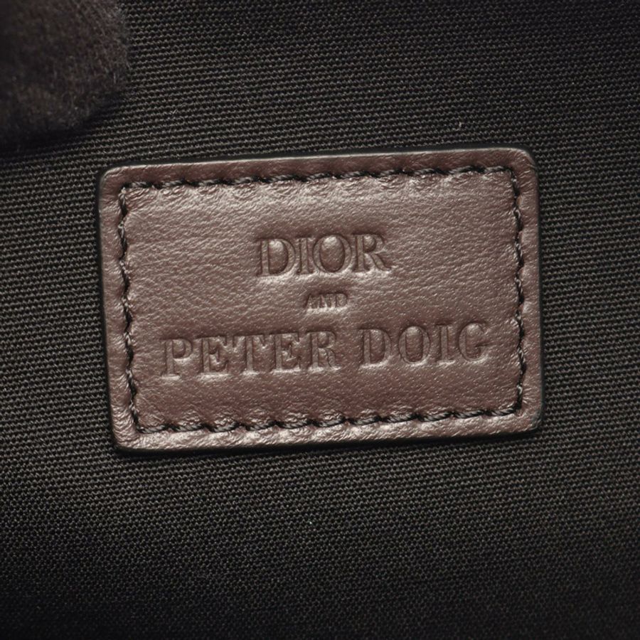 Dior Christian Dior x Peter Doig 馬鞍形肩背包,帆布皮革材質,藍色多色拼接,二手女款-3