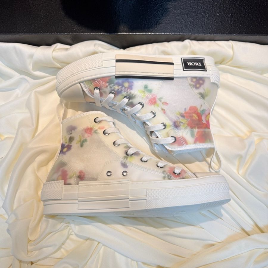 Dior 迪奧 B23高幫花卉暈染網面帆布鞋 36碼-3