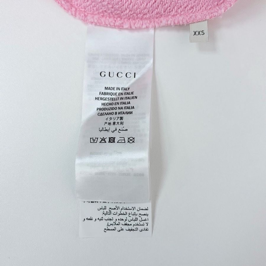 Gucci古馳 FW21 博物館限定 粉色明眸刺繡連帽衛衣 尺碼:XXS碼 (閒置未使用)-5