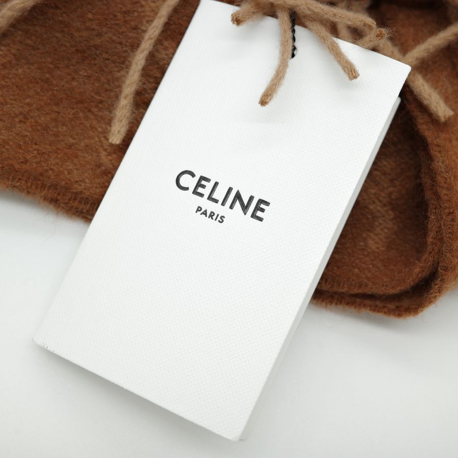Celine 思琳 凱旋門 花紋 Monogram 喀什米爾羊絨 Cashmer 奶咖色 圍巾-4
