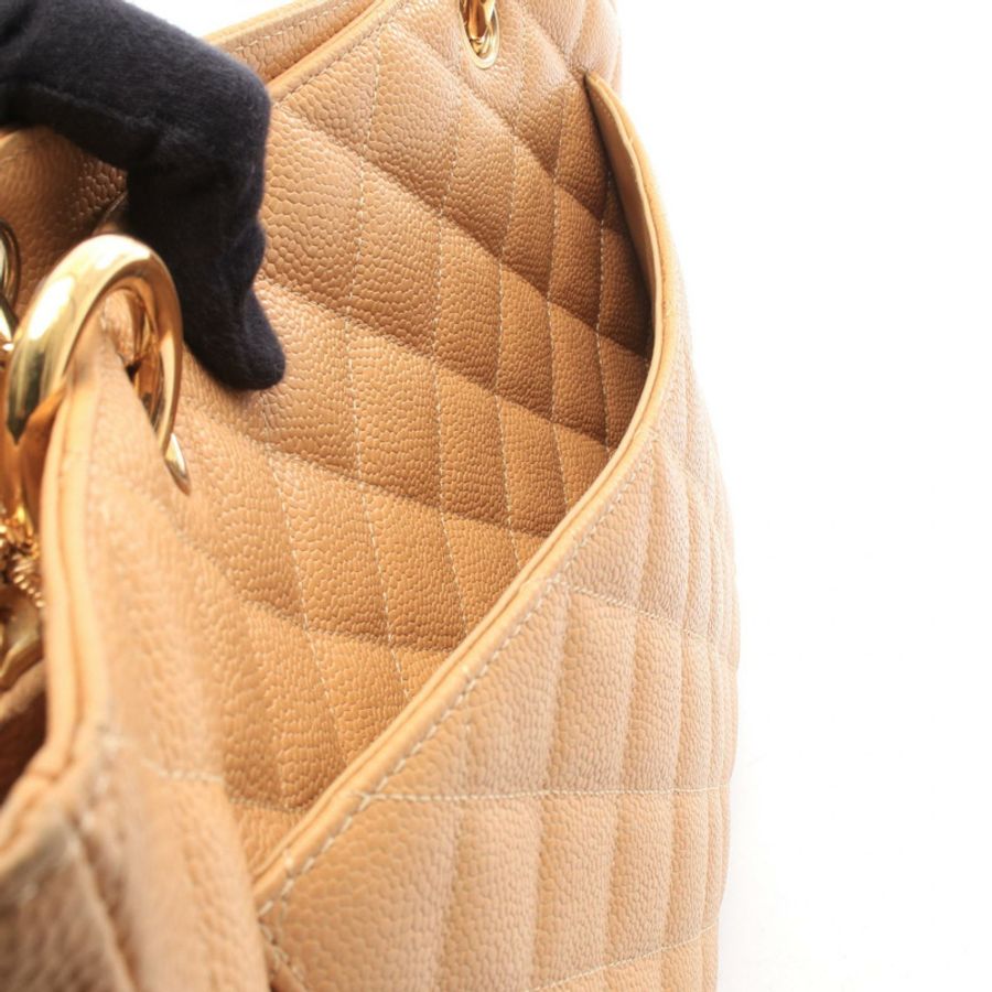 香奈兒 (CHANEL) Matelasse Grand Shopping GST 單肩手提包 A20995 皮革 米色 二手-5