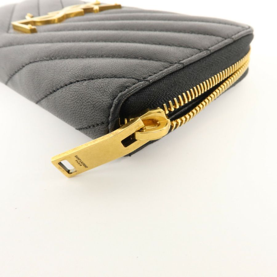 YVES SAINT LAURENT 牛皮皮革Cassandre Matelasse Long Wallet金扣長錢包-7