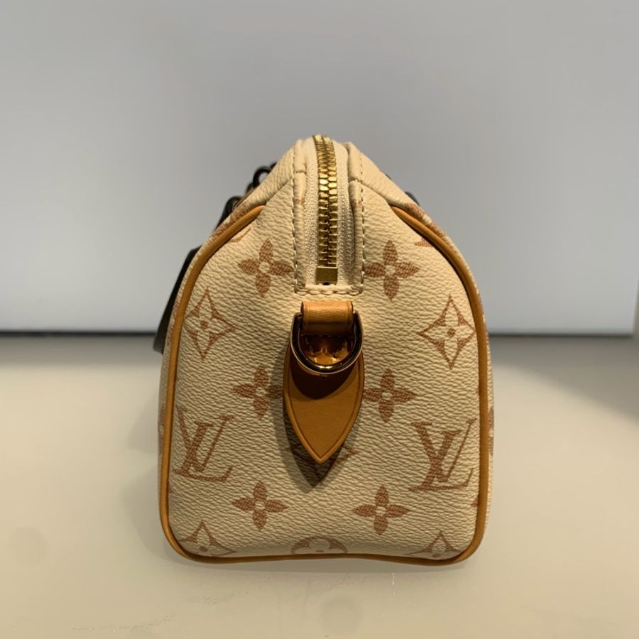 98新LOUIS VUITTON Speedy 20 經典老花可調節可拆卸肩帶拉鍊開合 皮革 枕頭包單肩斜-12