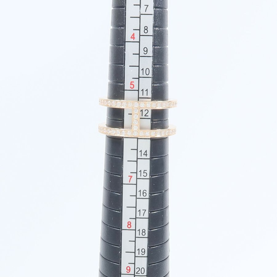 HERMES 18K玫瑰金Ever Chaine D'ancre鑽石戒指-7