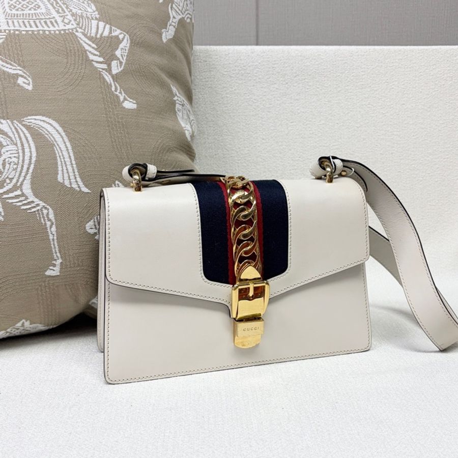 Gucci 古馳 Sylvia 塞爾維亞 中號 白色-5
