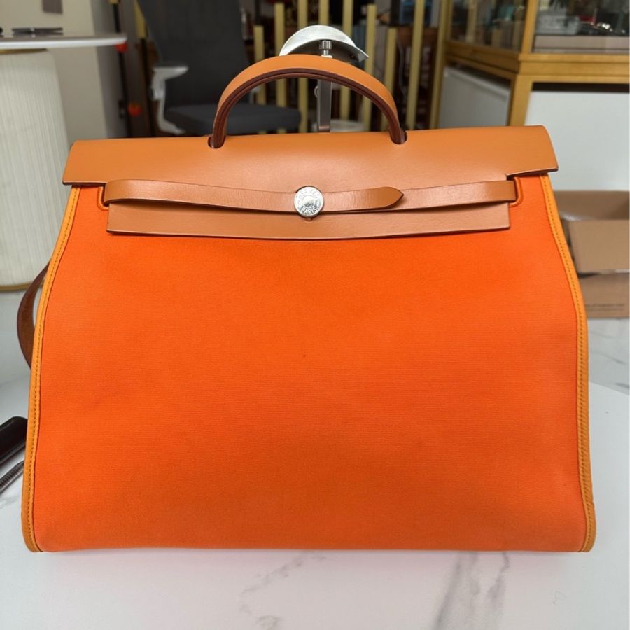 Hermes 帆布319herbag框n刻 缺少 鎖跟鑰匙-0