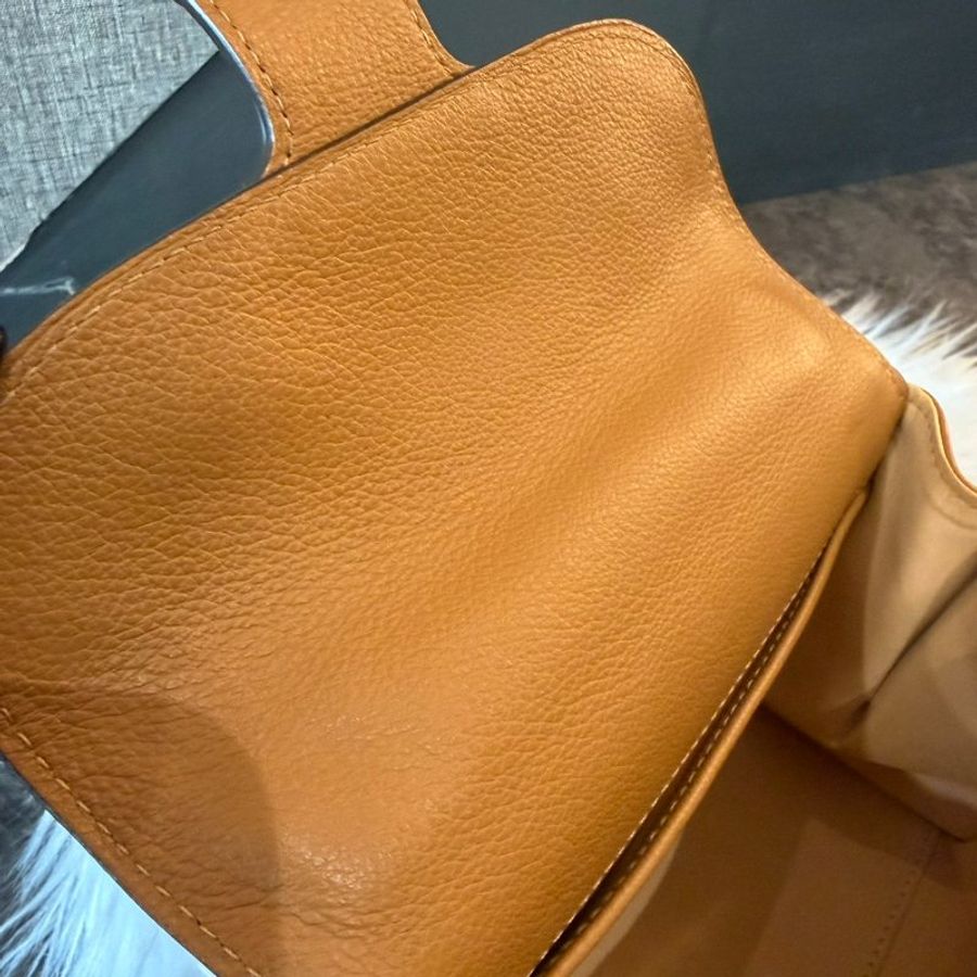 Delvaux Brillant MINI 牛皮兩用包 焦糖色-5