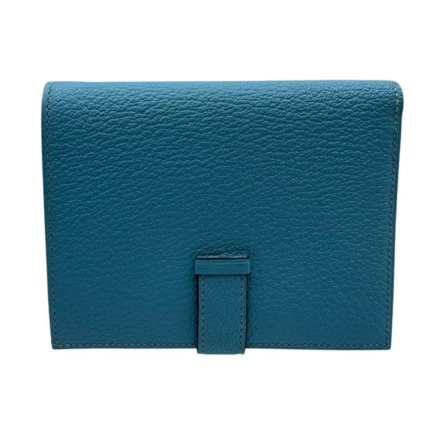 【美收精品】Hermès 淺藍色Bearn Compact 二折短夾  D-33【隔月月中將轉賣至日本 上架期限30天】-1