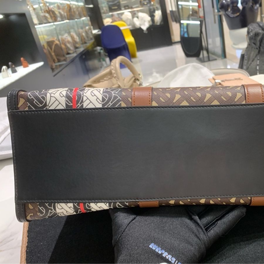 BURBERRY 博柏利 老花條紋托特包 男女同款-5