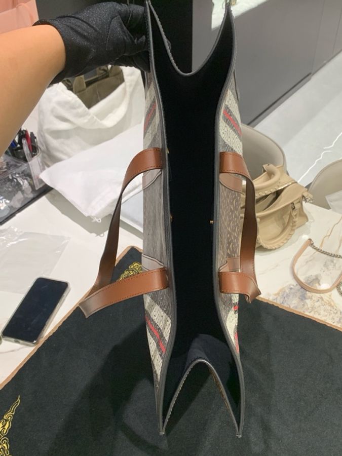 BURBERRY 博柏利 老花條紋托特包 男女同款-7