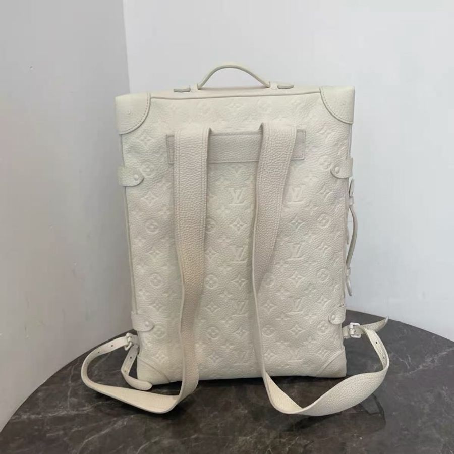 LOUIS VUITTON SOFT TRUNK 塗鴉箱型稻草人老花壓紋盒子包 牛皮 手提包後背包 98新配件塵袋-6