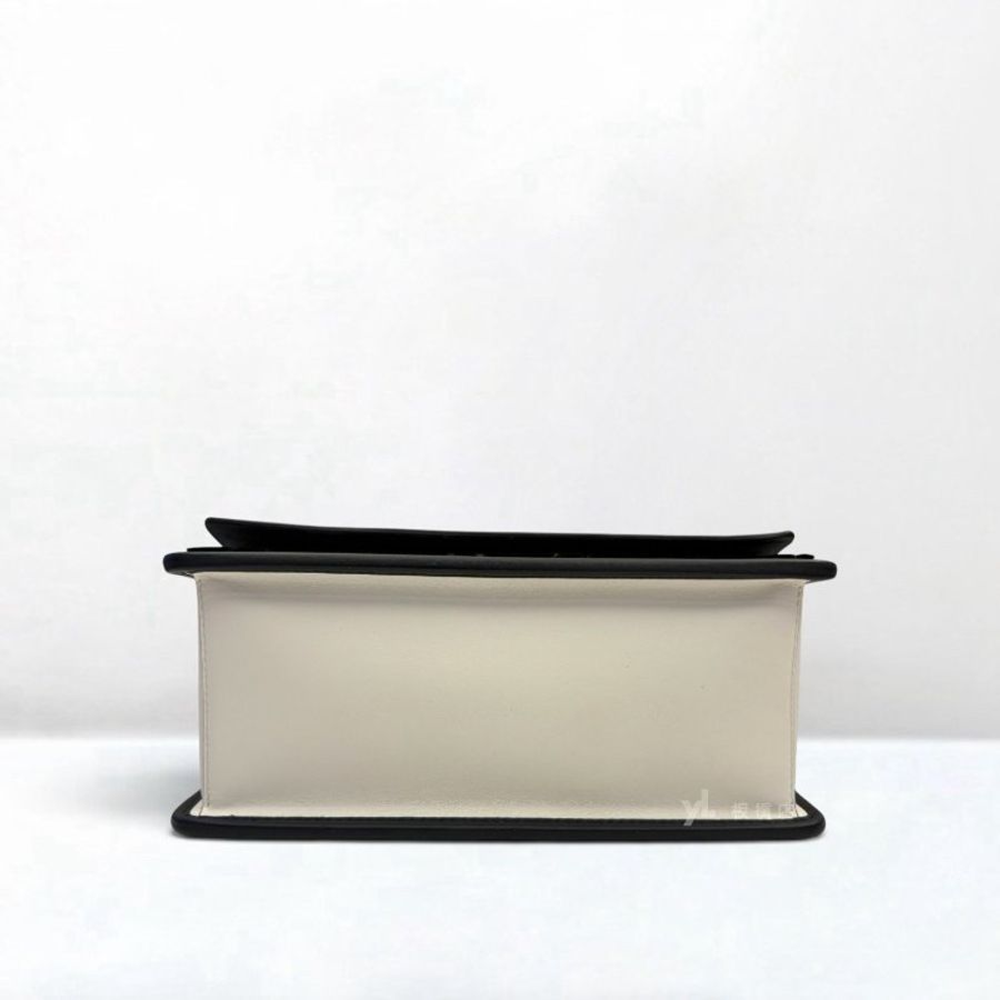 Y2076-Fendi Kan I F白色牛皮下蓋手提肩背包-4
