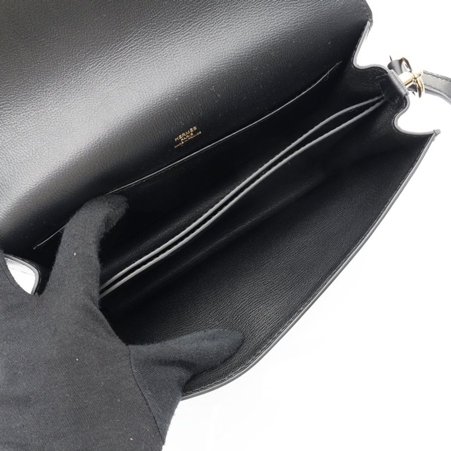 HERMES 愛馬仕 Roulis 23 肩背包 黑色 Evercolor牛皮 Y刻 金扣-2