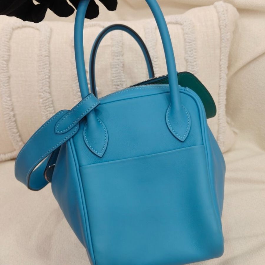 【特殊配色】愛馬仕 Hermès Lindy 26 琳迪 3P馬卡龍藍內拼竹子綠 Swift皮 銀扣|D刻 98新-4