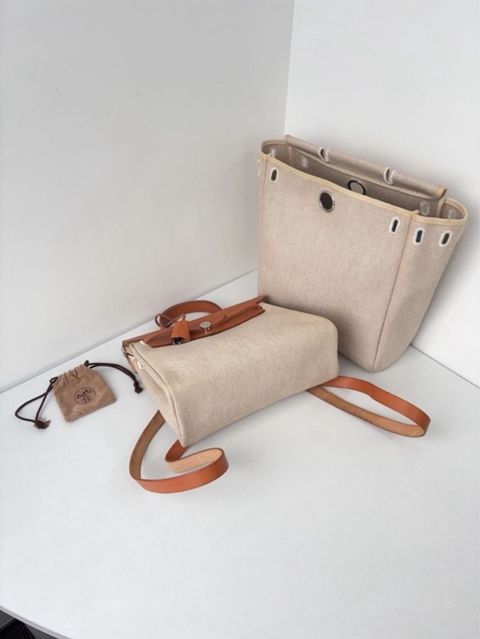 🐎Hermes愛馬仕｜金棕銀扣 herbag 雙肩包 雙替換袋｜97新-7