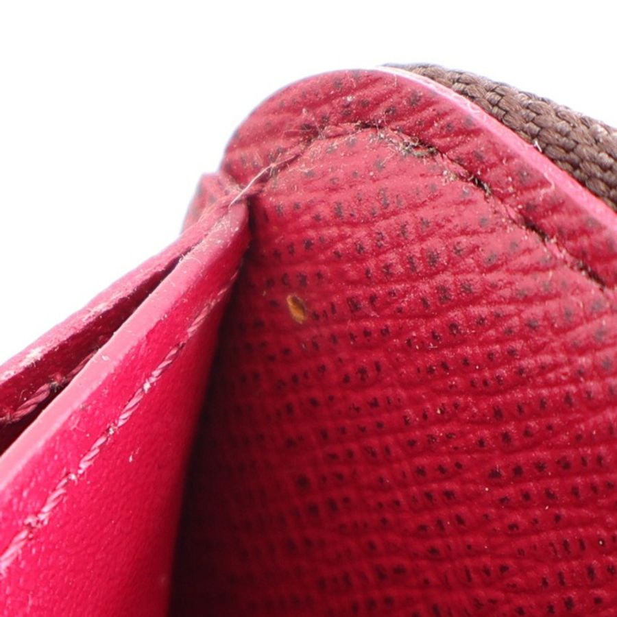 LOUIS VUITTON LV 路易威登 Portefeuille Clmence 拉鍊長夾 棕/紫紅色 原花帆布 M60742-10