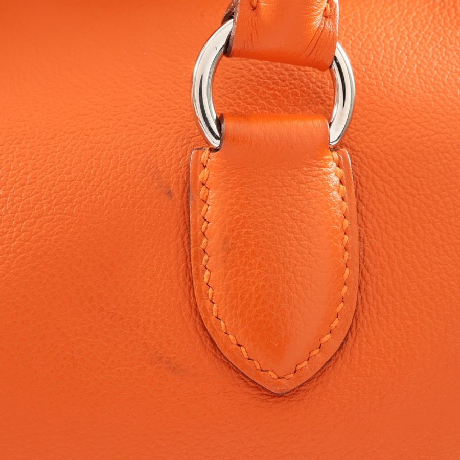 HERMES 愛馬仕 Toolbox 26 兩用包 愛馬仕橘色 Evercolor牛皮 □Q刻 銀扣-16