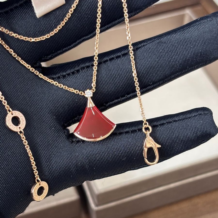 Bvlgari 寶格麗 DIVAS’ DREAM系列 紅玉髓扇子項鍊 18k玫瑰金-7