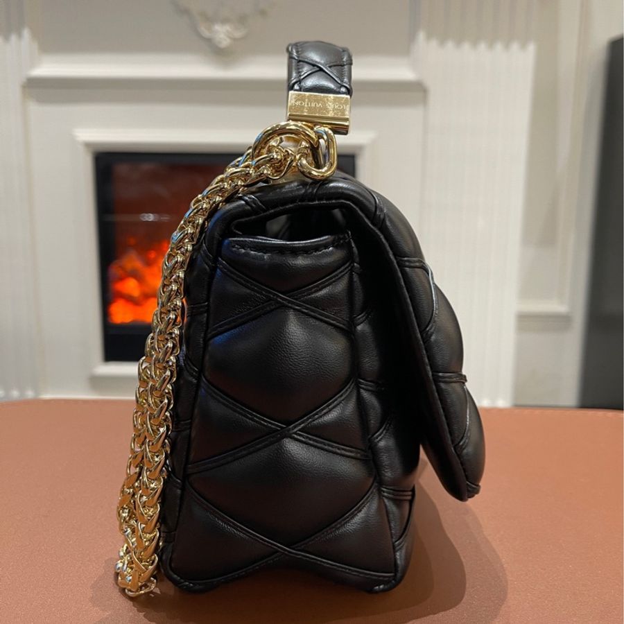 閒置新✨lv 路易威登 LOUIS VUITTON GO-14 MM 黑色中號 可滑動可拆卸鏈條鎖-1