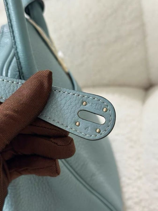 Hermes 愛馬仕 lindy30天青色 銀扣 tc皮 框L刻-12
