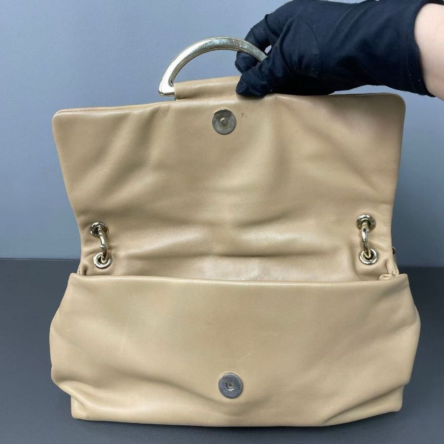 Dior 肩背麻花辮腋下包 手提包 奶茶色全皮 27.5*14*7 98新配件塵袋-7