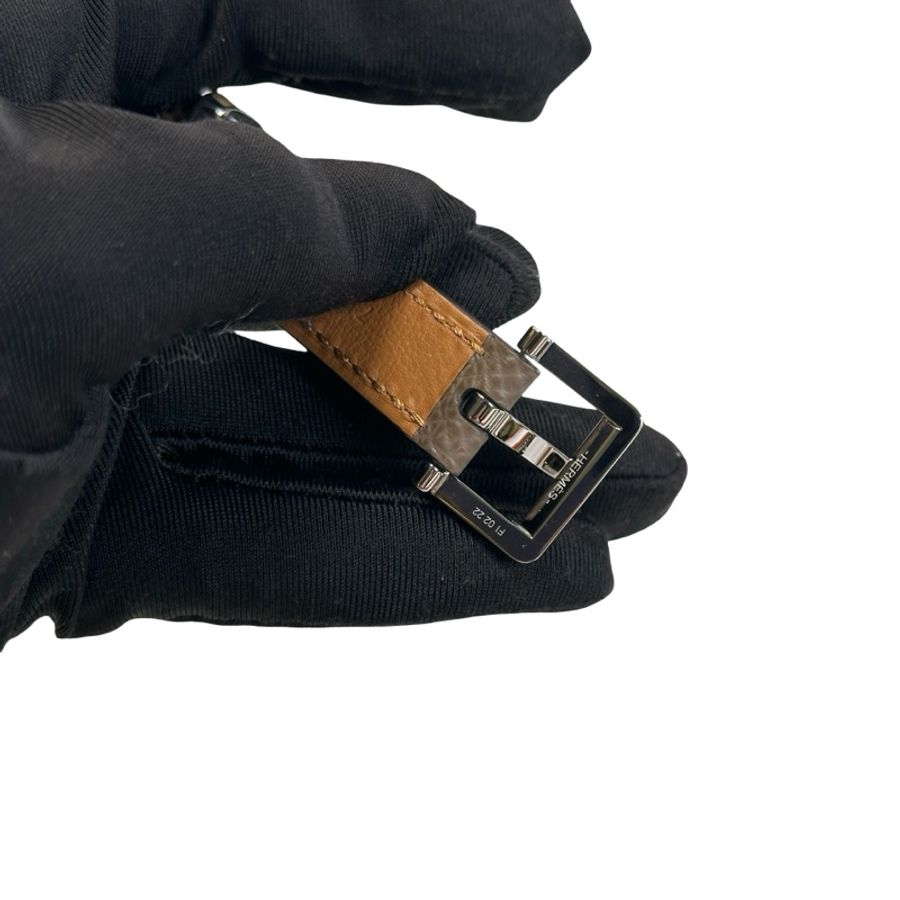 Used HERMES Epsom Kelly Belt Black Gold-4