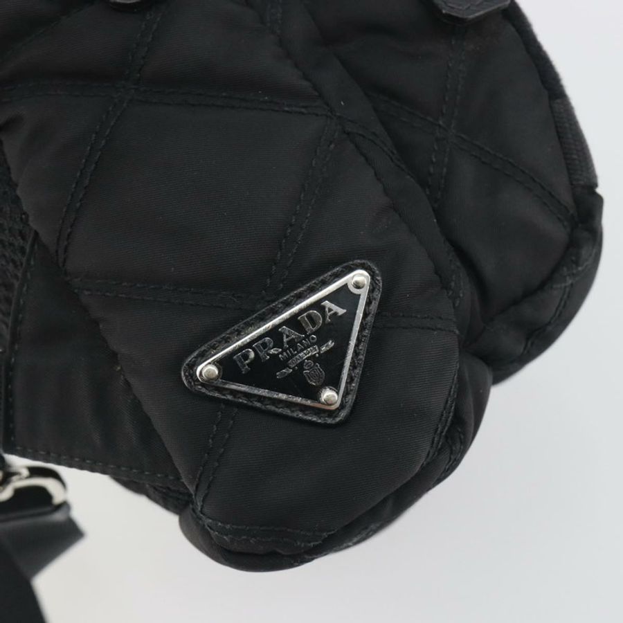 【日本直送】PRADA 尼龍斜背包 黑色 銀色 正品 195008A-19