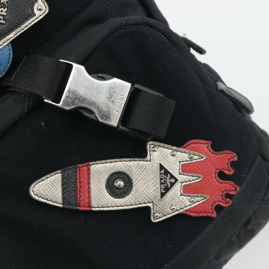 【日本直送】PRADA 尼龍斜背包 黑色 銀色 正品 195008A-21