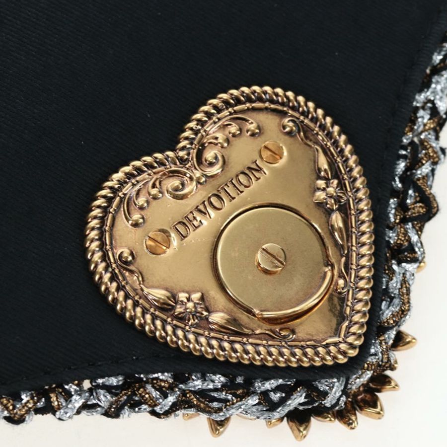 【日本直送】DOLCE&GABBANA Devotion 鏈條單肩包,斜紋軟呢布料,黑色,金色,正品 BA14821SAM-9