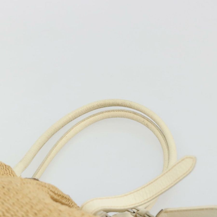 【日本直送】PRADA 草編手提包 米色 銀色 正品 197502A-13
