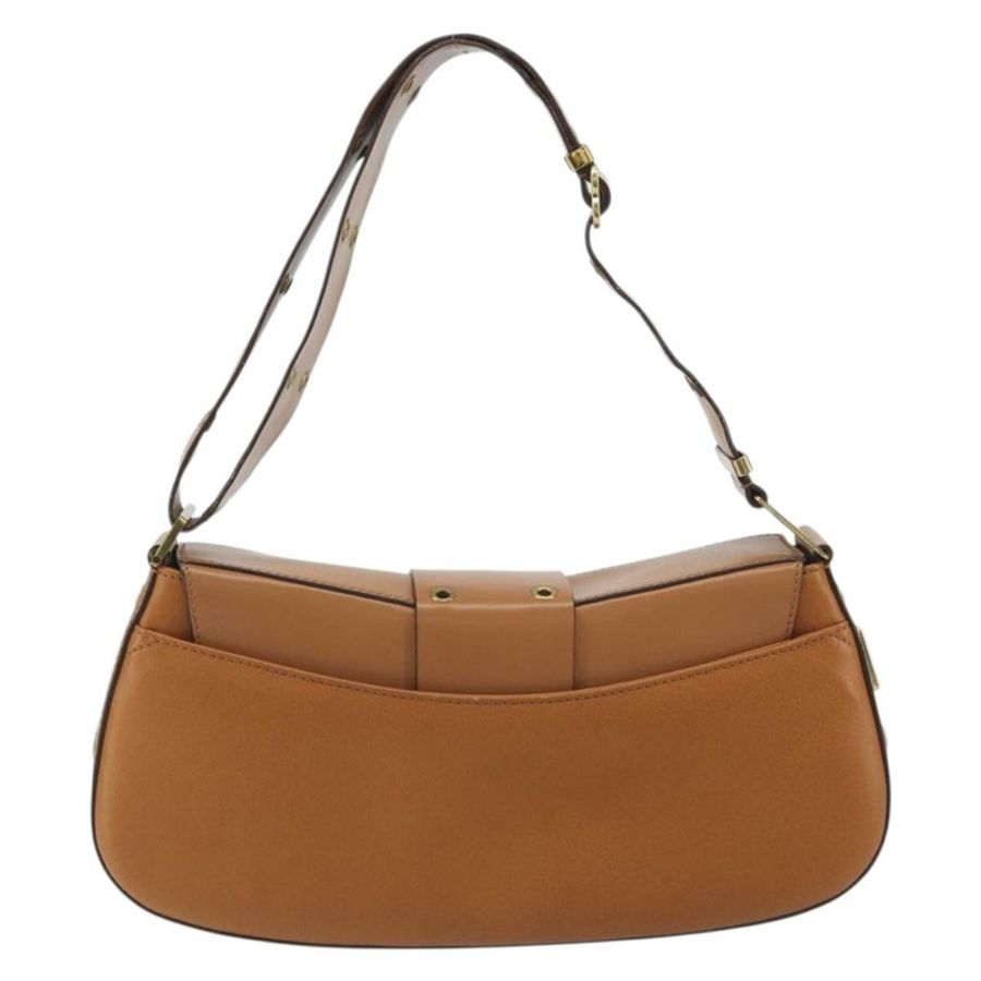 【日本直送】Christian Dior Street Chic 棕色金色皮革肩背包,正品編號 195980V-1