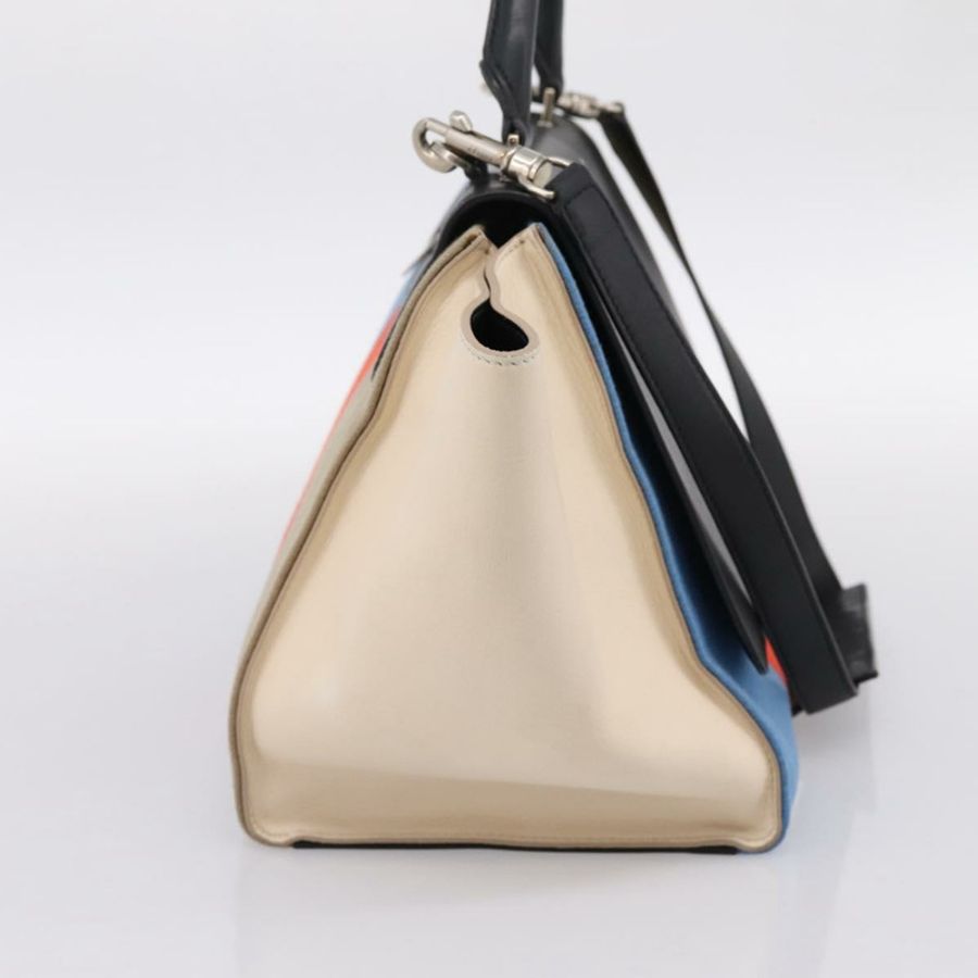【日本直送】CELINE Trapeze 手提包 羊毛 2way 米色 銀色 正品 198538V-2