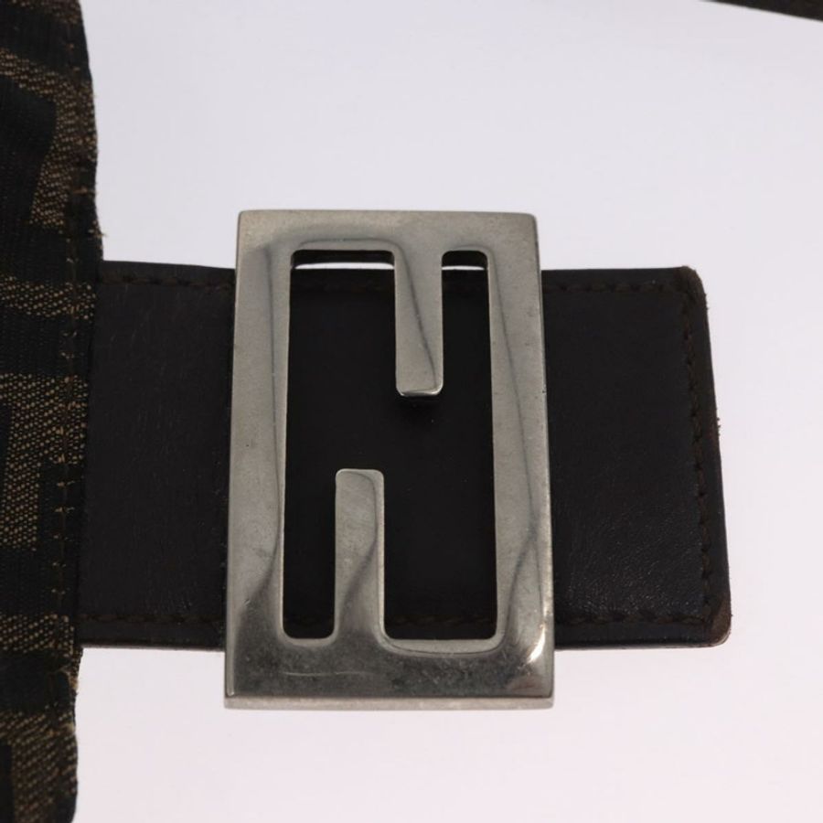 【日本直送】FENDI Zucca帆布Mamma Baguette單肩包 黑色棕色 正品 197893A-18