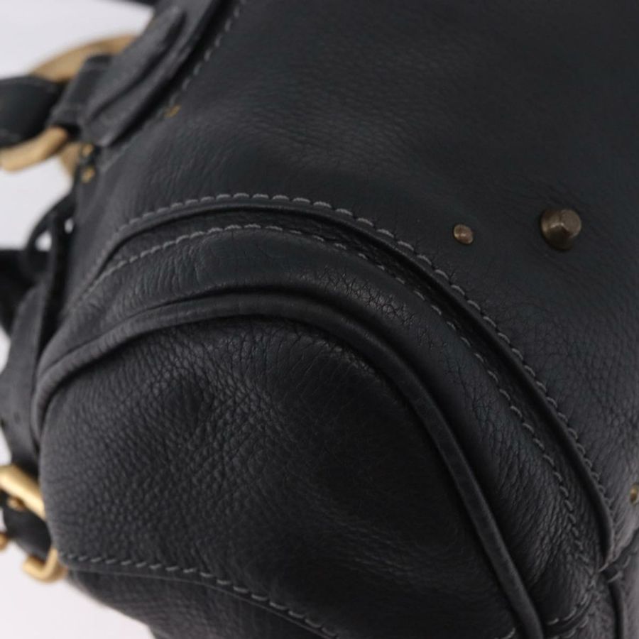 【日本直送】Chloe Paddington 手提包,黑色、金色、銀色皮革,正品 ki6773M-14