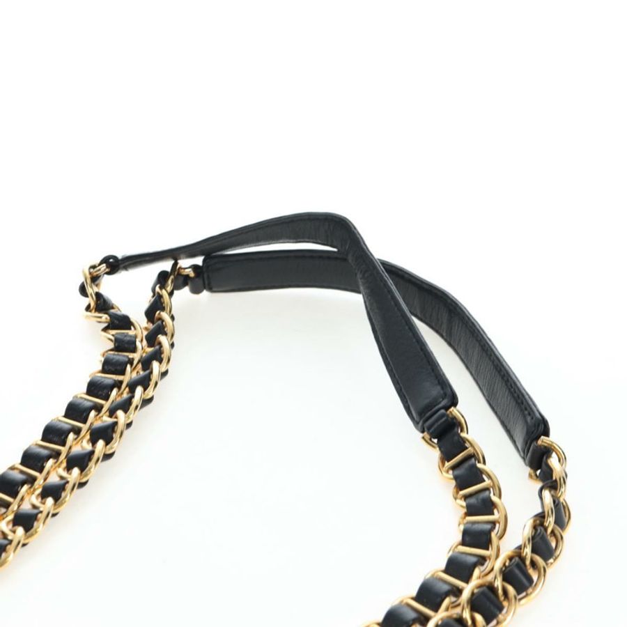 【日本直送】PRADA 尼龍黑色金色鏈條單肩包 正品 199857V-13
