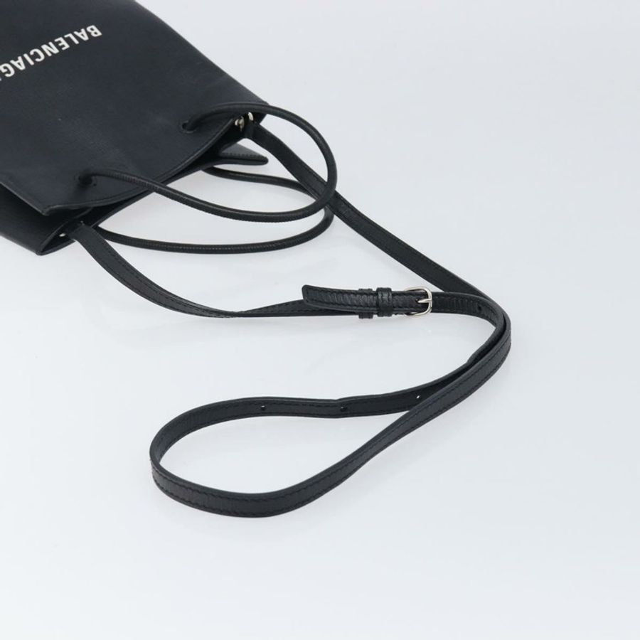 【日本直送】BALENCIAGA 購物手提包 XXS 皮革 兩用 黑色 銀色 568817 正品 199871A-7