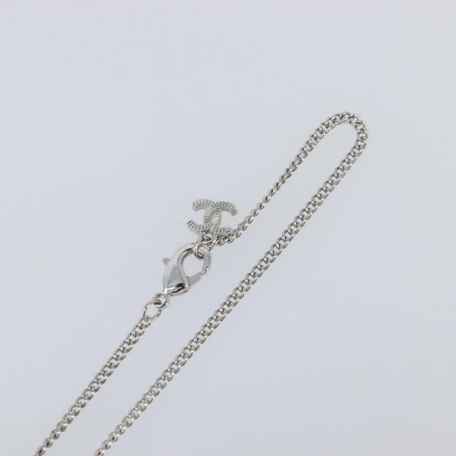 【日本直送】香奈兒 (CHANEL) 水鑽項鍊 金屬銀色 CC 標誌 Auth 199879M-7