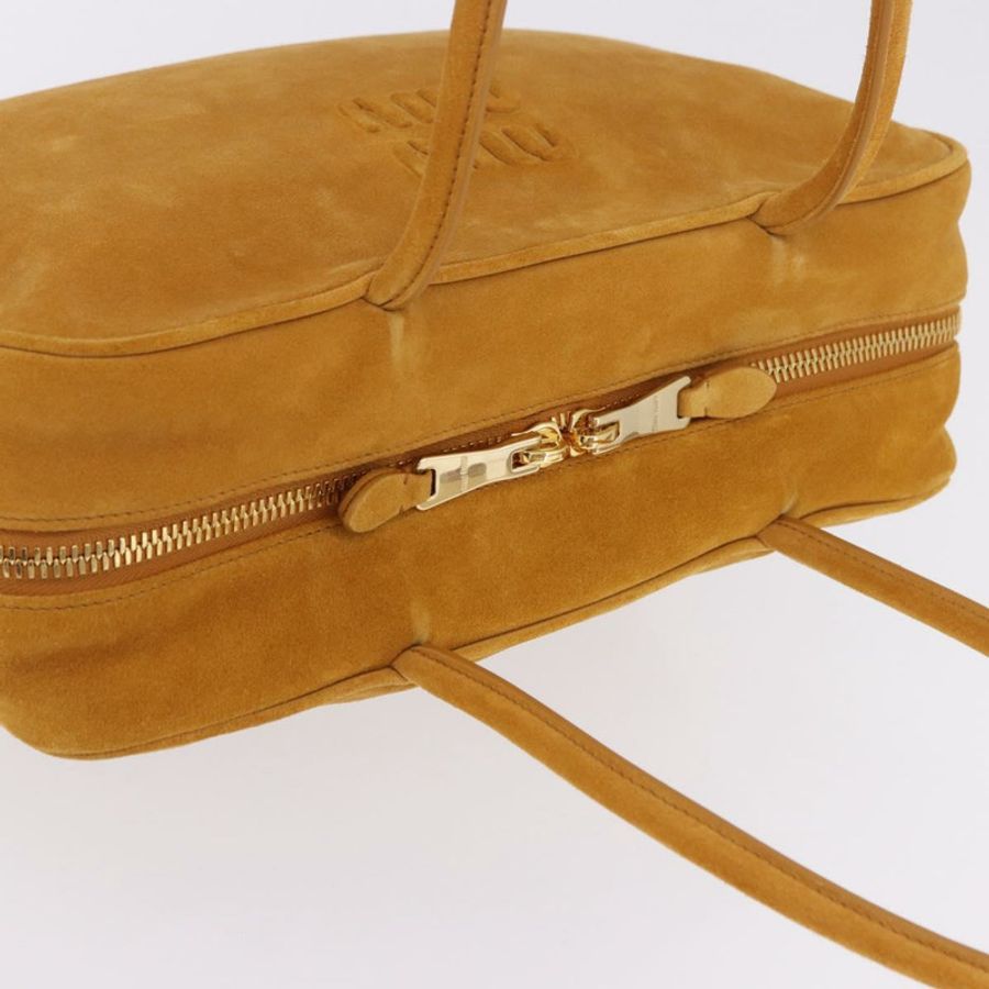 【日本直送】Miu Miu Beau 單肩包 麂皮 黃色 金色 正品 ka5957SAM-5