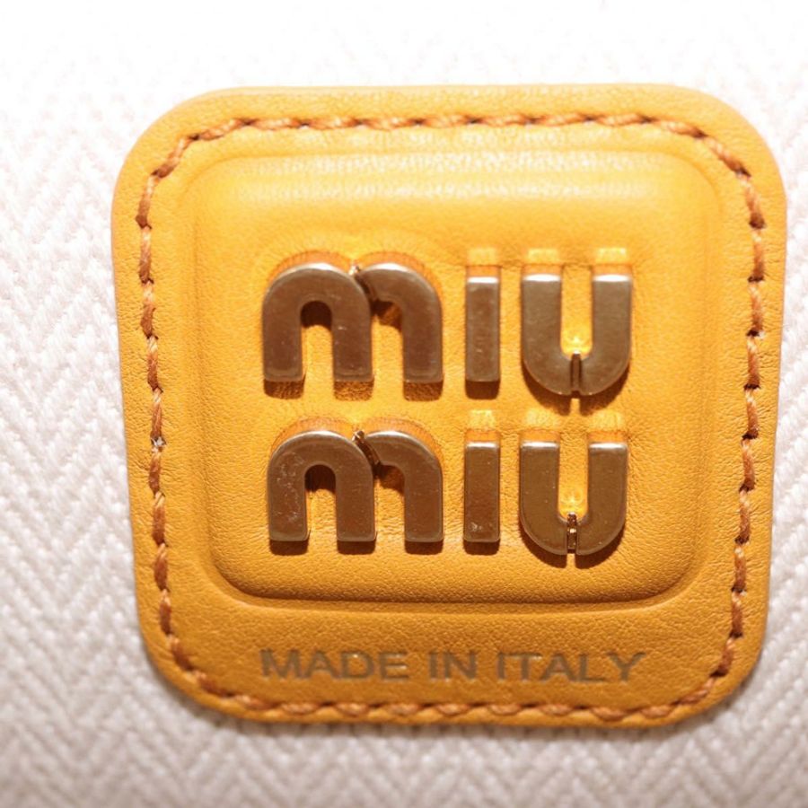 【日本直送】Miu Miu Beau 單肩包 麂皮 黃色 金色 正品 ka5957SAM-9
