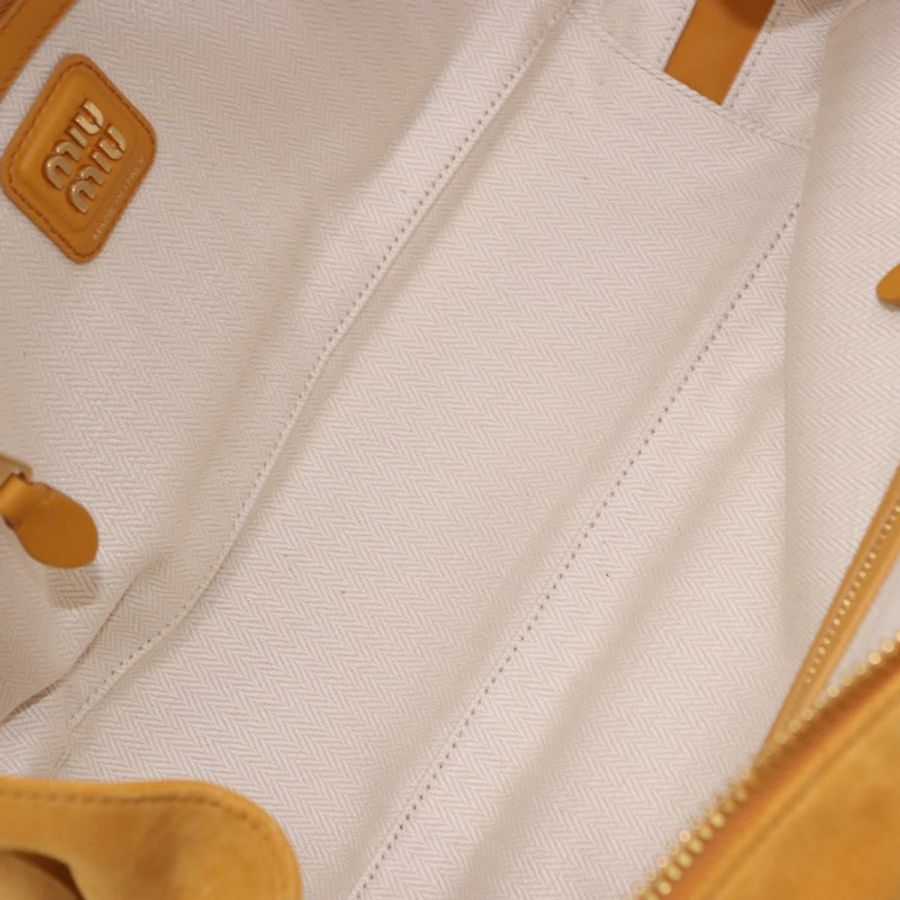 【日本直送】Miu Miu Beau 單肩包 麂皮 黃色 金色 正品 ka5957SAM-10