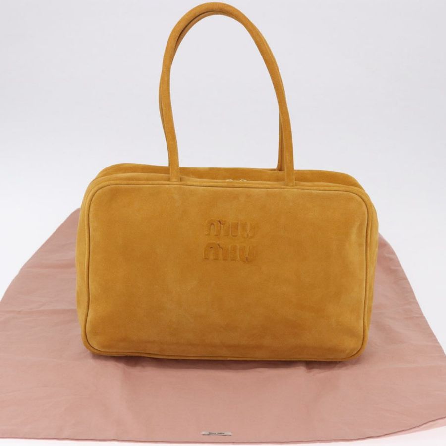 【日本直送】Miu Miu Beau 單肩包 麂皮 黃色 金色 正品 ka5957SAM-11