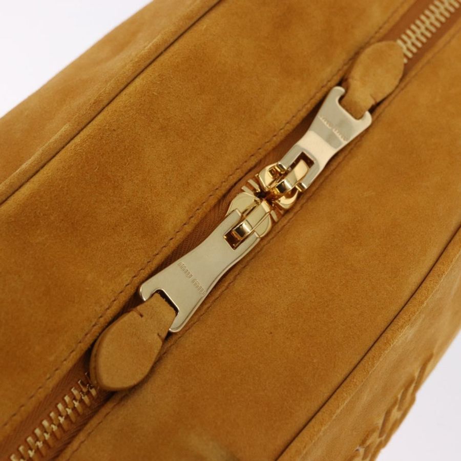 【日本直送】Miu Miu Beau 單肩包 麂皮 黃色 金色 正品 ka5957SAM-16