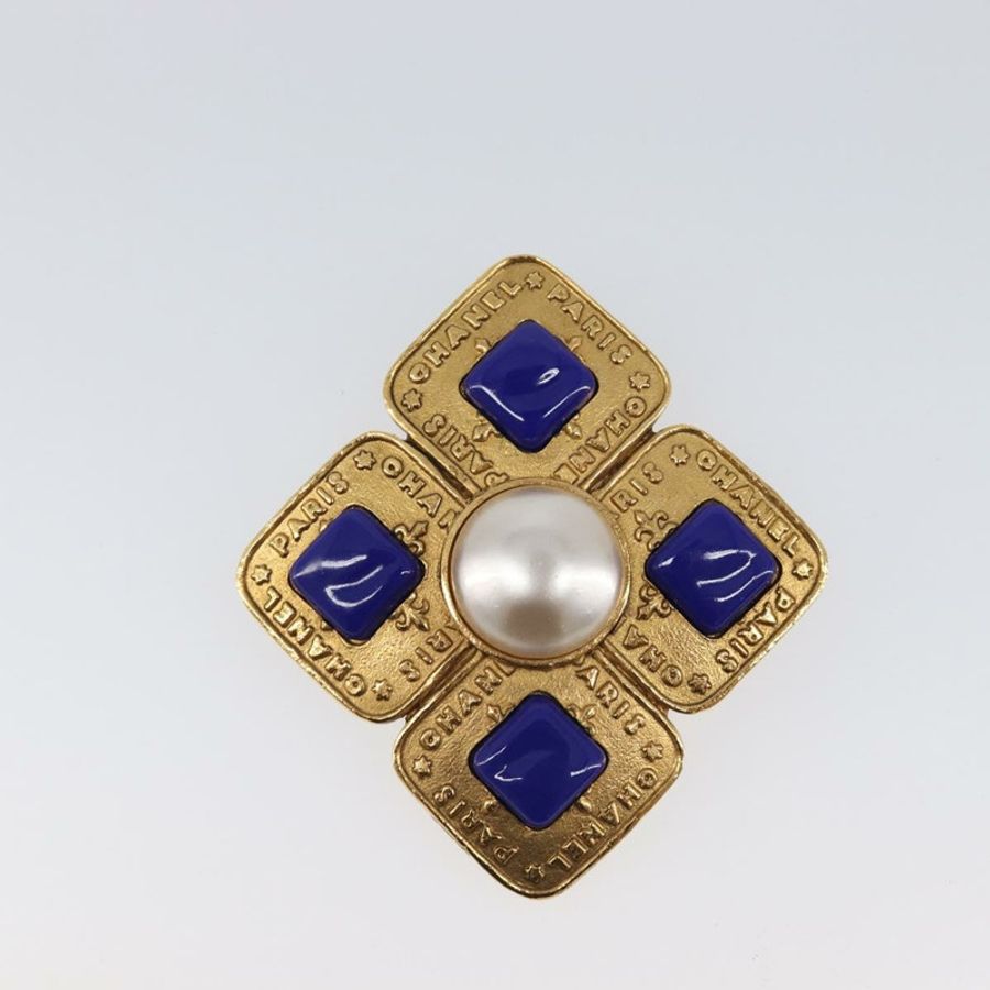 【日本直送】香奈兒 (CHANEL) 金屬金色雙C胸針 Auth bs37051M-1