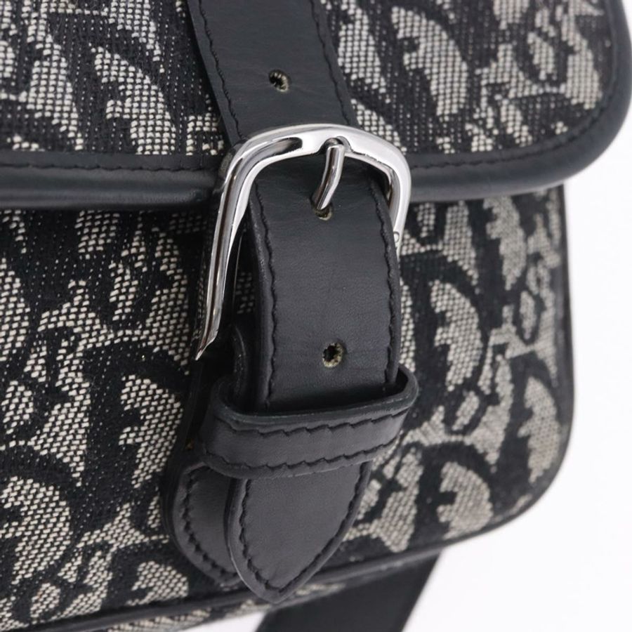 【日本直送】Christian Dior Trotter帆布肩背包 黑色銀色 正品 ka6139V-19