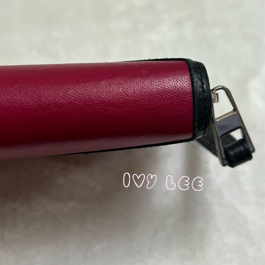 LOEWE Puzzle Zip Around Wallet 粉紅 酒紅 牛皮 長夾 正品 二手精品-24