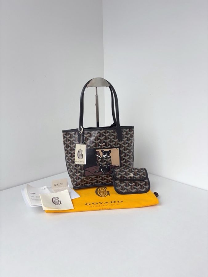 ✨Goyard|Anjou mini Tote黑色老花法鬥小狗|98新-2