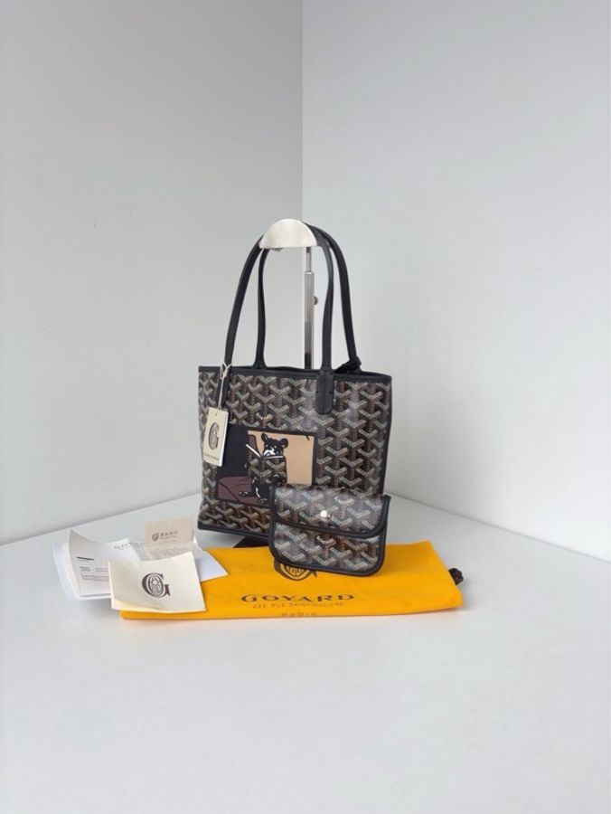 ✨Goyard|Anjou mini Tote黑色老花法鬥小狗|98新-3