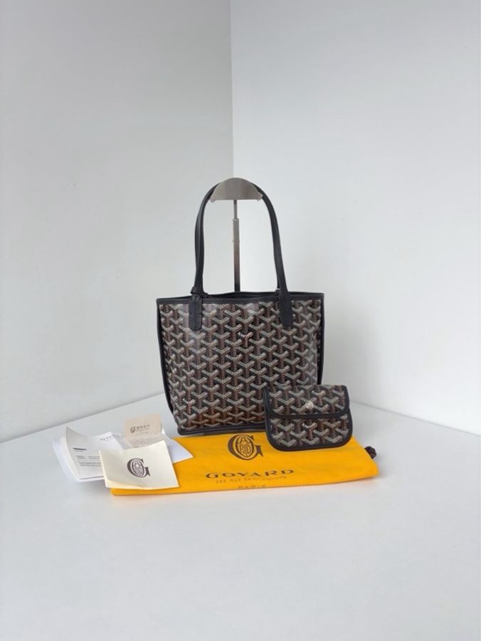 ✨Goyard|Anjou mini Tote黑色老花法鬥小狗|98新-4