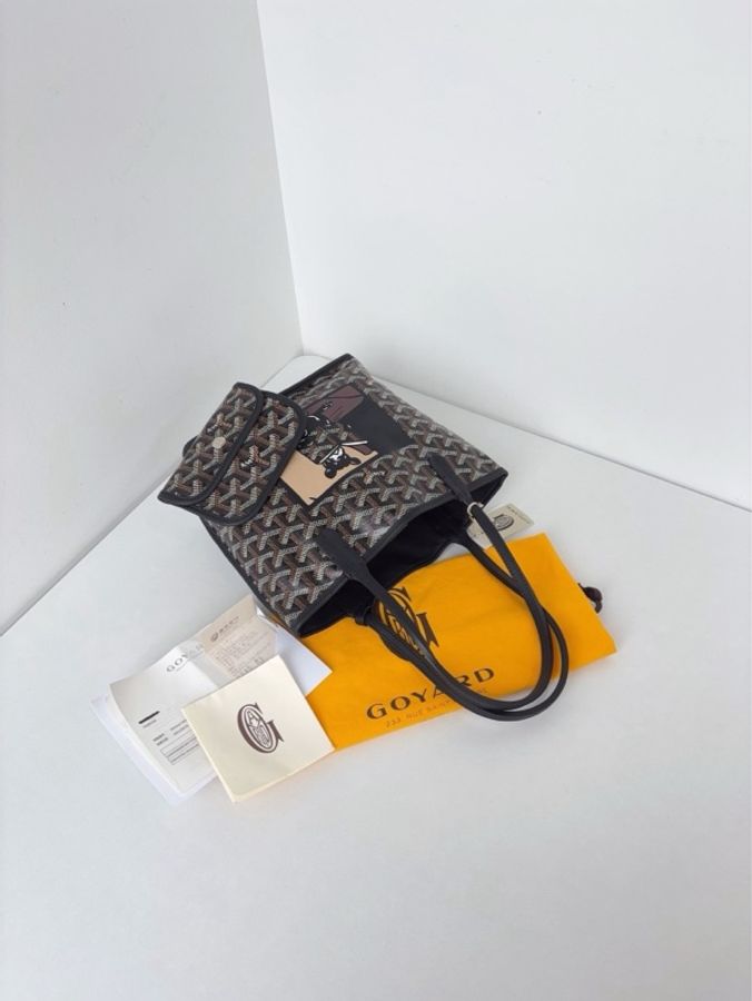 ✨Goyard|Anjou mini Tote黑色老花法鬥小狗|98新-5