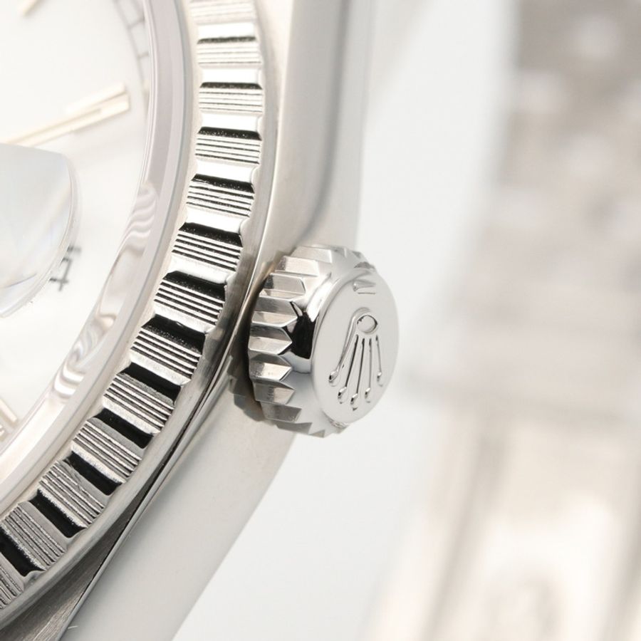 勞力士 Datejust S 系列腕錶,不鏽鋼材質,男士腕錶,白色錶盤,羅馬數位時標,型號 16220-5